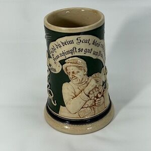 Antique c1910 Reinhold Hanke #1405 German Beer Stein Skat Card Player 0.5L